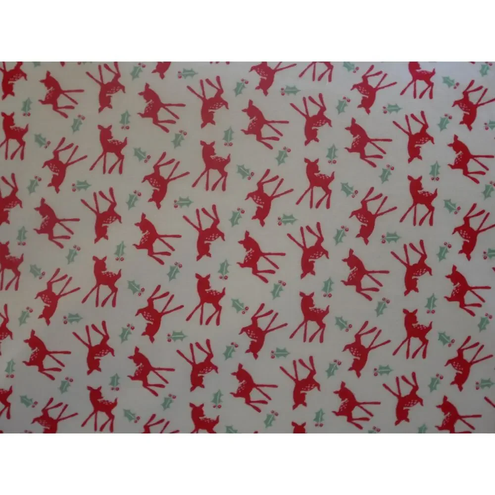 Handmade Red Reindeer Christmas Pillowcase, Designer Cotton (14x21)
